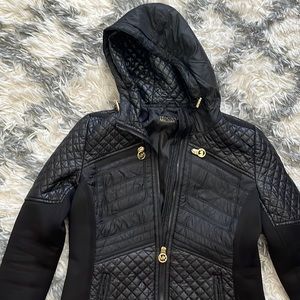 Long black MK hooded jacket